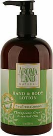 Aromaland Tea Tree & Lemon Hand & Body Lotion - Moisturizing & Refreshing for Dry Skin - Perfect for Daily Use, Spa & Travel