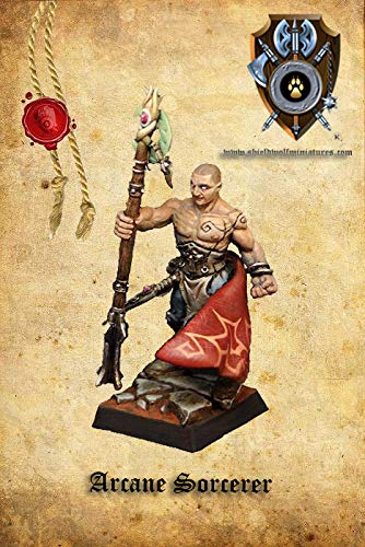 Kingdom of Talliareum Arcane Sorcerer - 28mm Multi-Part Resin Miniature for Warhammer 40K, Age of Sigmar, Kings of War & Tabletop Wargaming - Perfect for Fantasy Battle Scenes & RPG Campaigns