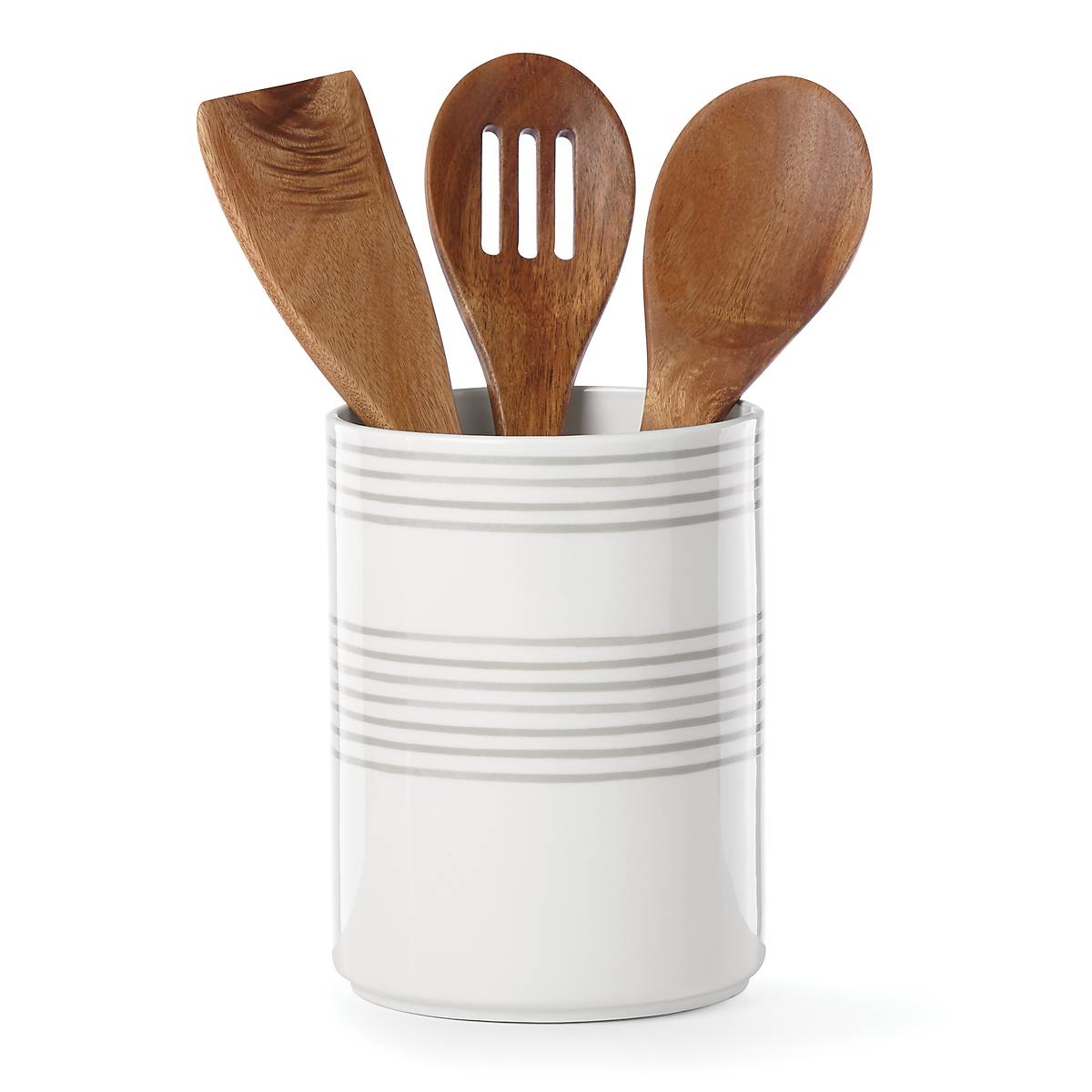 Charlotte Street Grey Utensil Holder - Stylish Kitchen Organizer for Spoons, Forks & Cooking Tools - Perfect for Countertop, Drawer or Pantry Storage