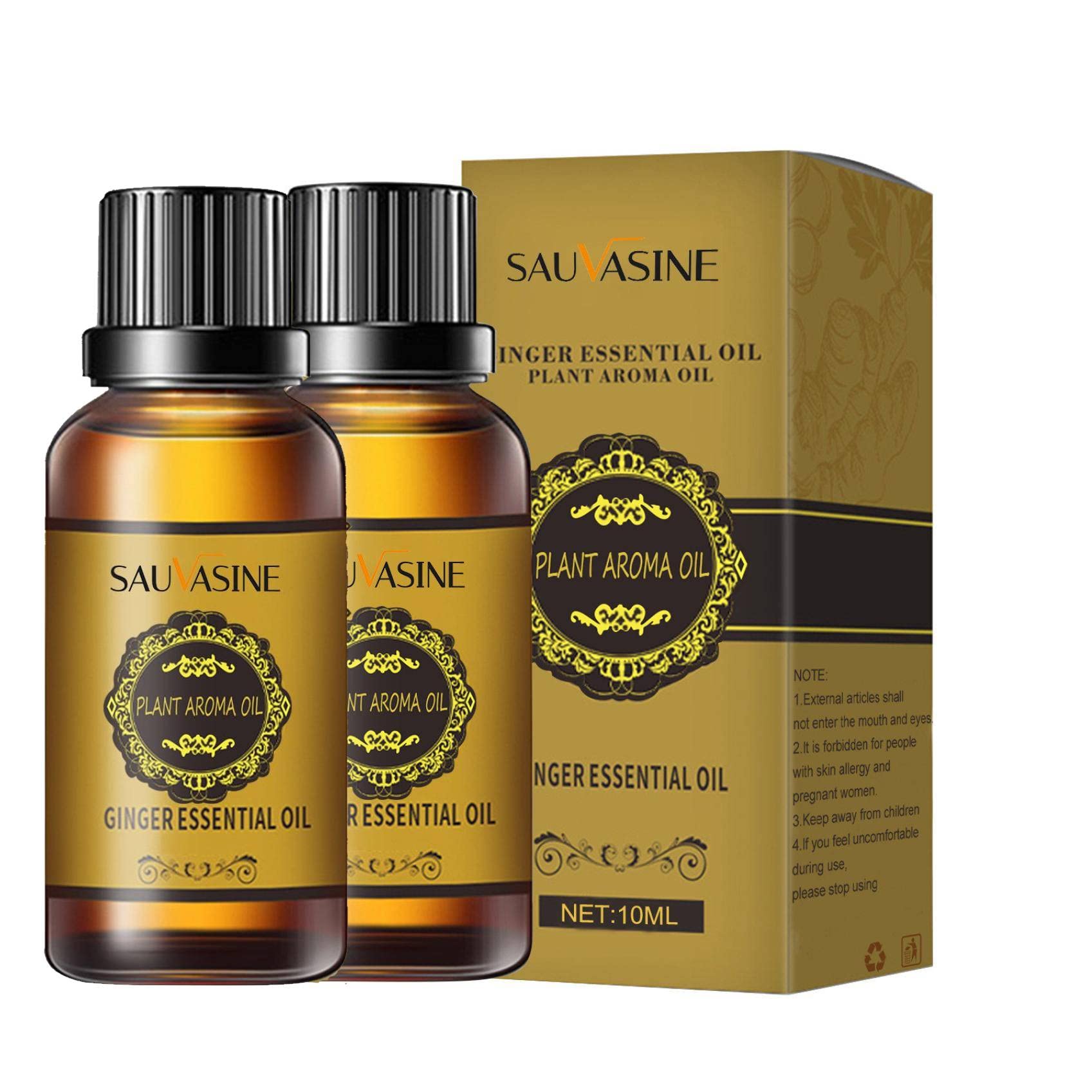**Pure Ginger Essential Oil for Belly Slimming & Detox - Anti-Cellulite Stomach Massage Oil - 20ml - Perfect for Relaxation & Post-Workout Recovery**