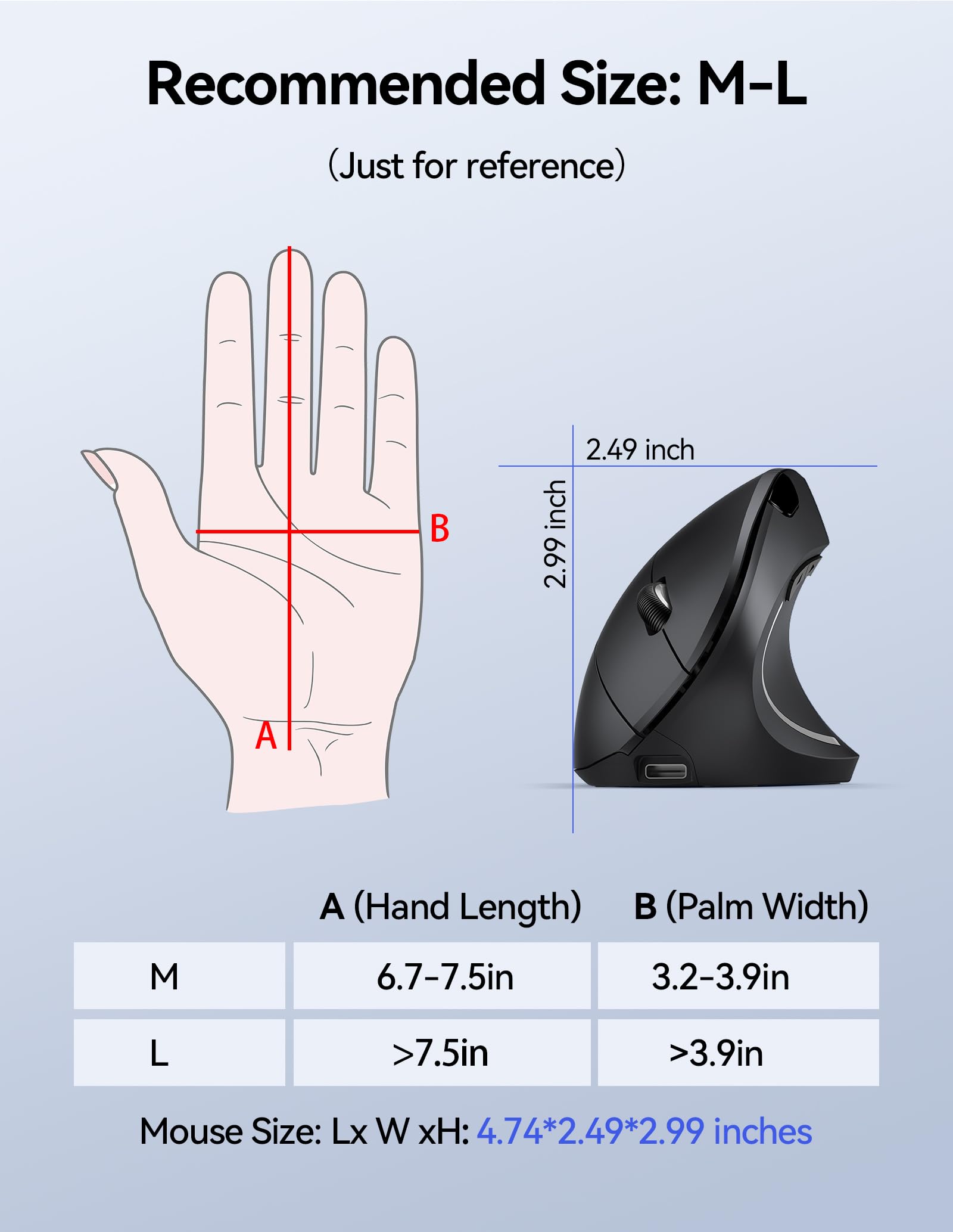 TECKNET Wireless Ergonomic Mouse - Rechargeable Vertical Mouse for Right Hand, Silent Click, 4800 DPI Adjustable, 2.4GHz USB for Laptop, Computer, MacBook & Desktop - Perfect for Office Work, Gaming & Reducing Carpal Tunnel Pain