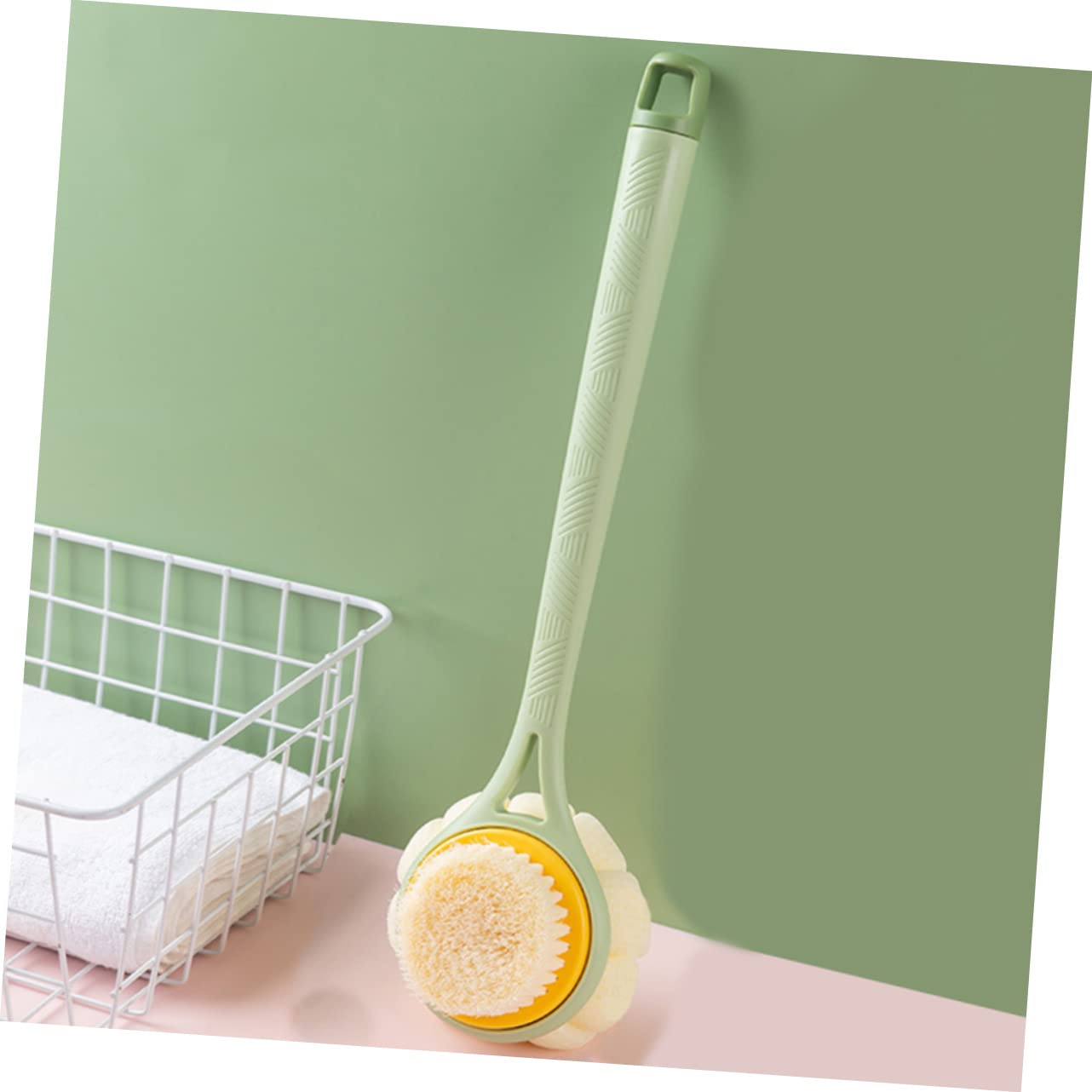 PLAFOPE Ergonomic Bath Brush with Long Handle - Exfoliating Body Scrubber for Women & Men - Back Scrubber for Shower & Bath - Perfect for Deep Cleaning & Massage - Ideal for Hard-to-Reach Areas & Relaxing Spa Days