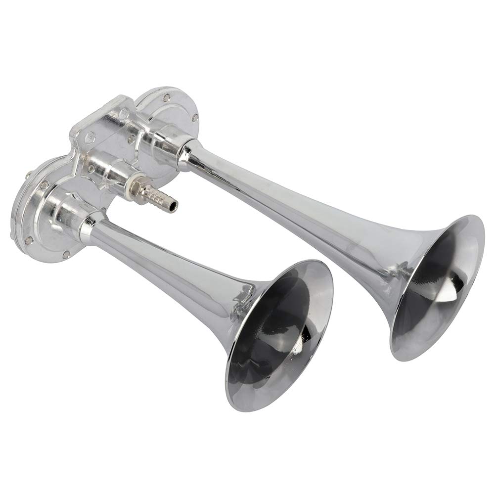 115dB Super Loud Dual Trumpet Air Horn with Compressor for Trucks, Cars & Vehicles (12V) - Perfect for Emergency Alerts, Safety Warnings & Sporting Events