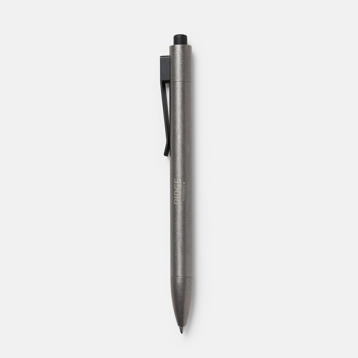 Ridge Click Pen - Stonewashed Titanium EDC Pen for Everyday Carry, Office, Writing & Gifts | Premium Durable Pocket Pen for Men & Women