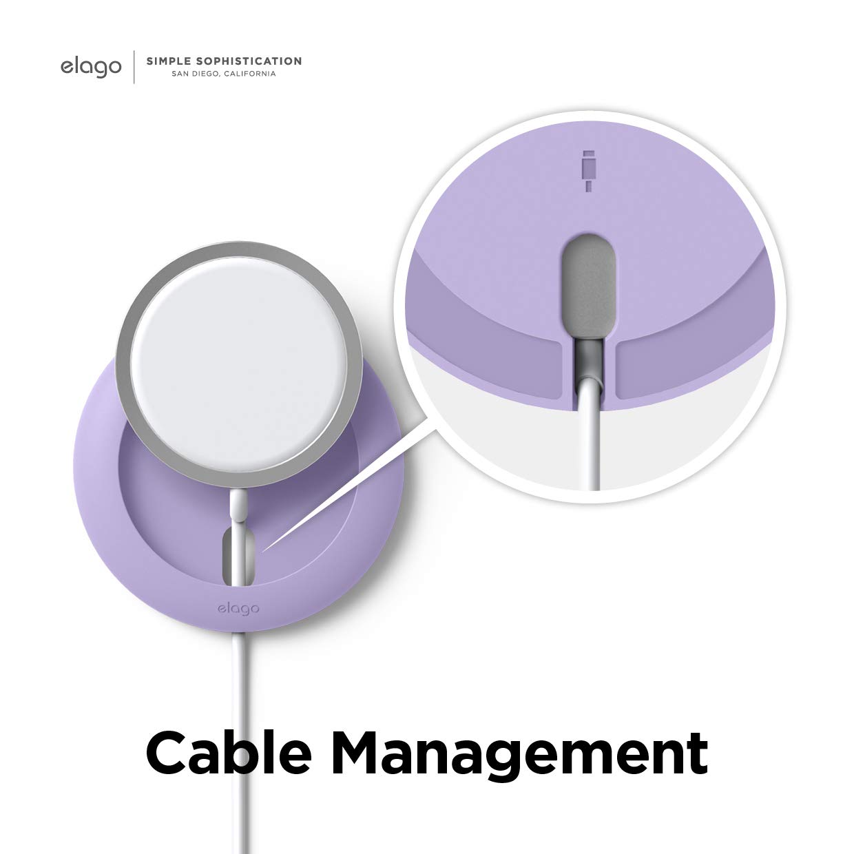 elago MagSafe Charging Pad for iPhone 16/15/14/13/12 & AirPods 3/4/Pro - Magnetic Wireless Charger Stand with Anti-Slip Design (Lavender) | Perfect for Nightstand, Office Desk & Car Dashboard | Magsafe Charger Sold Separately
