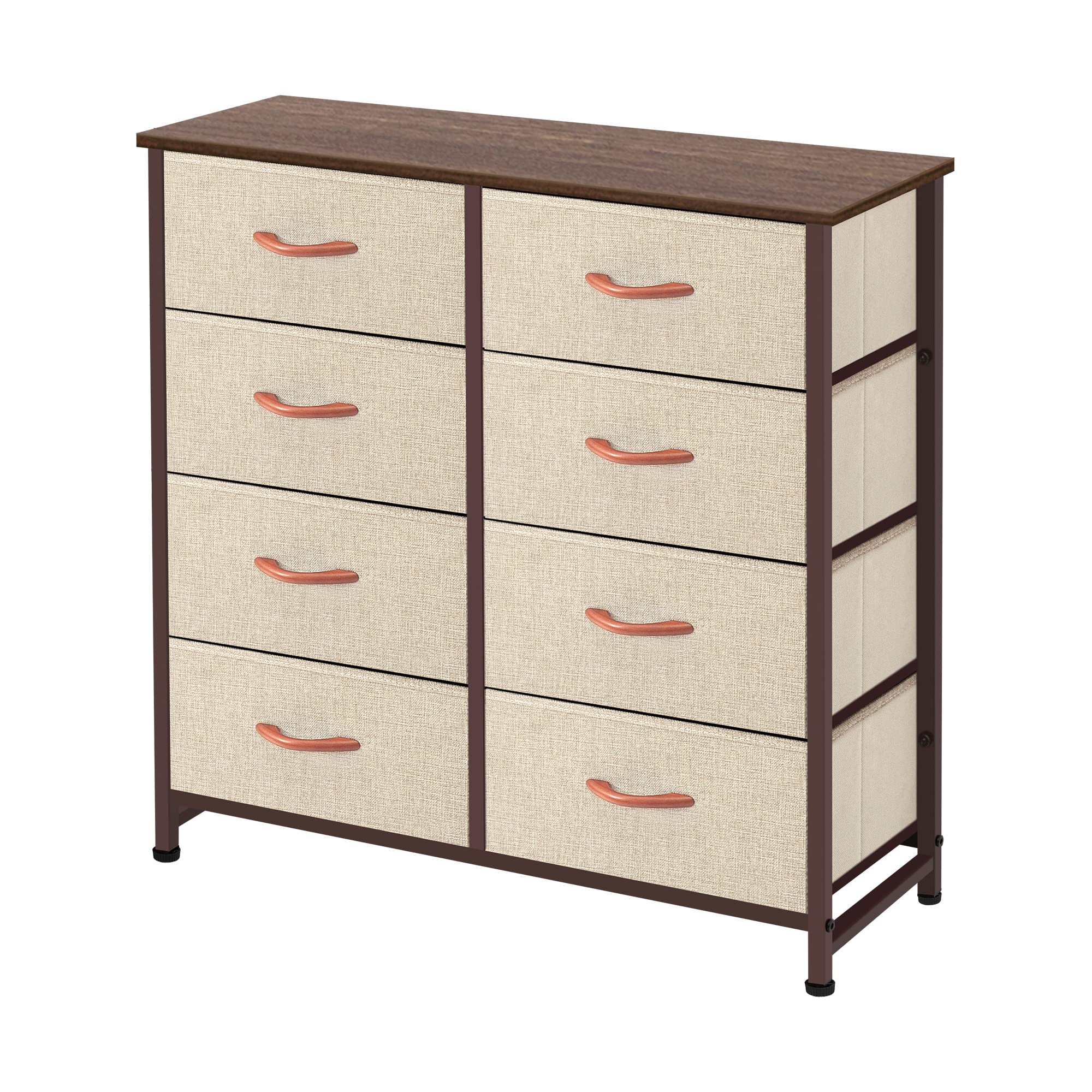 AZL1 Life Concept 8-Drawer Fabric Storage Dresser - Tall Standing Organizer for Bedroom, Office & Closet - Removable Slim Drawers with Beige Fabric Bins | Perfect for Small Space Organization & Home Decor