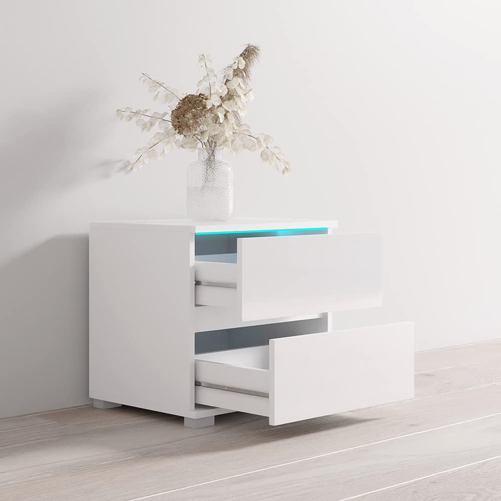 Modern Nightstand with LED Lights - 20