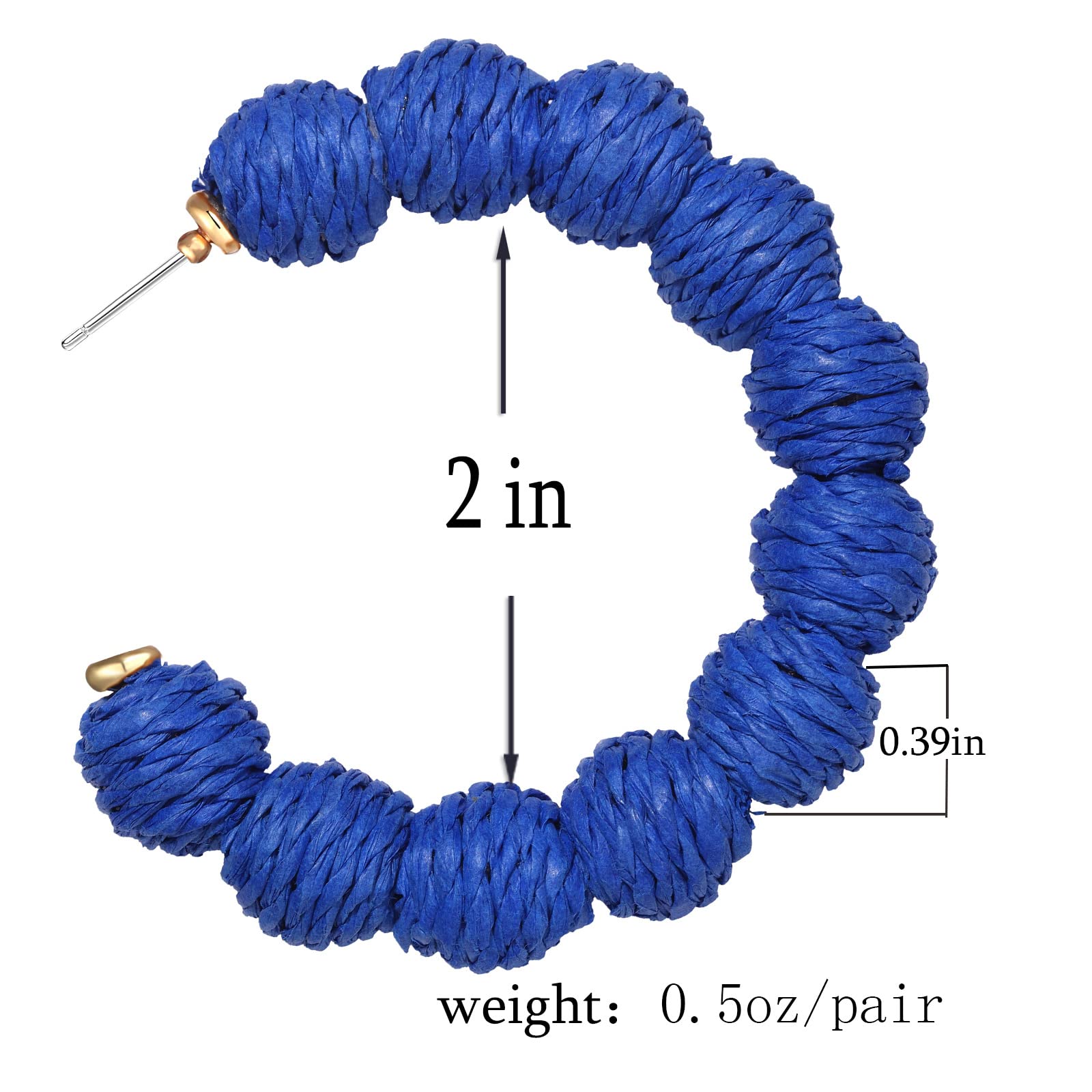 Handmade Rattan Hoop Earrings for Women - Bohemian Woven Straw Wicker Dangle Earrings, Summer Beach Jewelry | Perfect for Vacation, Festival, and Boho Chic Outfits