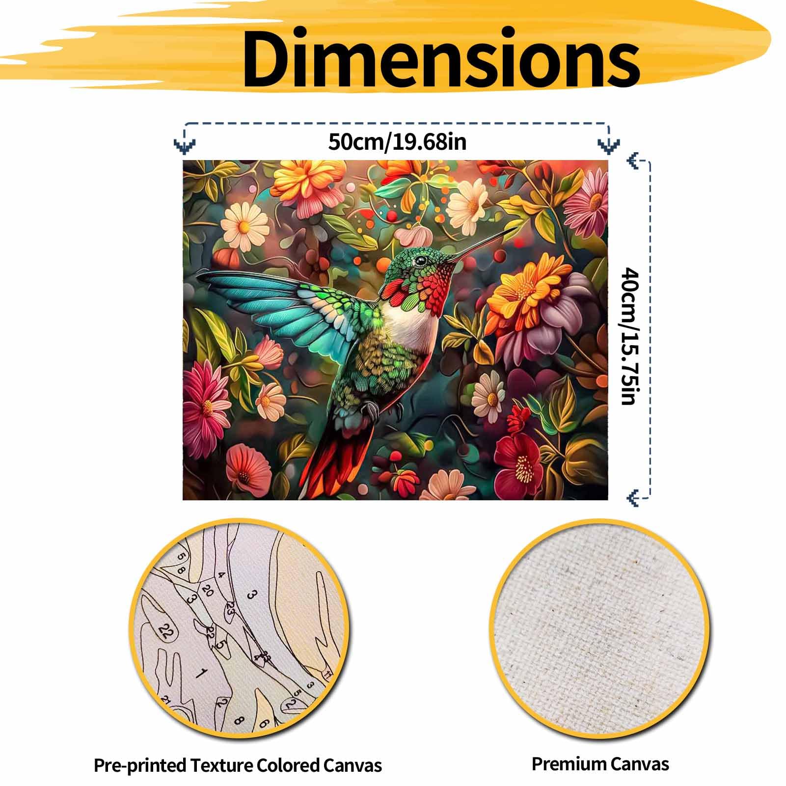 YALKIN DIY Paint by Numbers Kit for Adults - Bird Oil Acrylic Painting on 16x20 inch Canvas (40x50CM), Home Wall Art Decor, No Frame Included | Perfect for Relaxation, Stress Relief & Creative Gift Idea