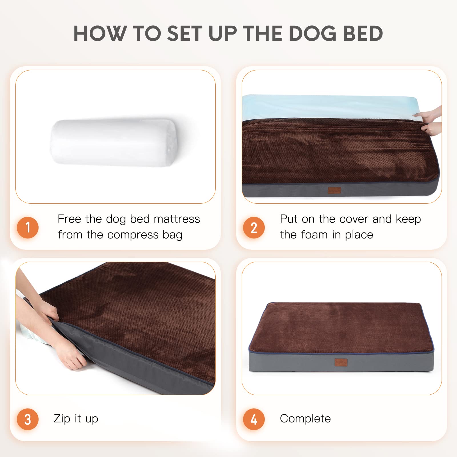 Orthopedic Memory Foam Dog Bed for Large Dogs - 4