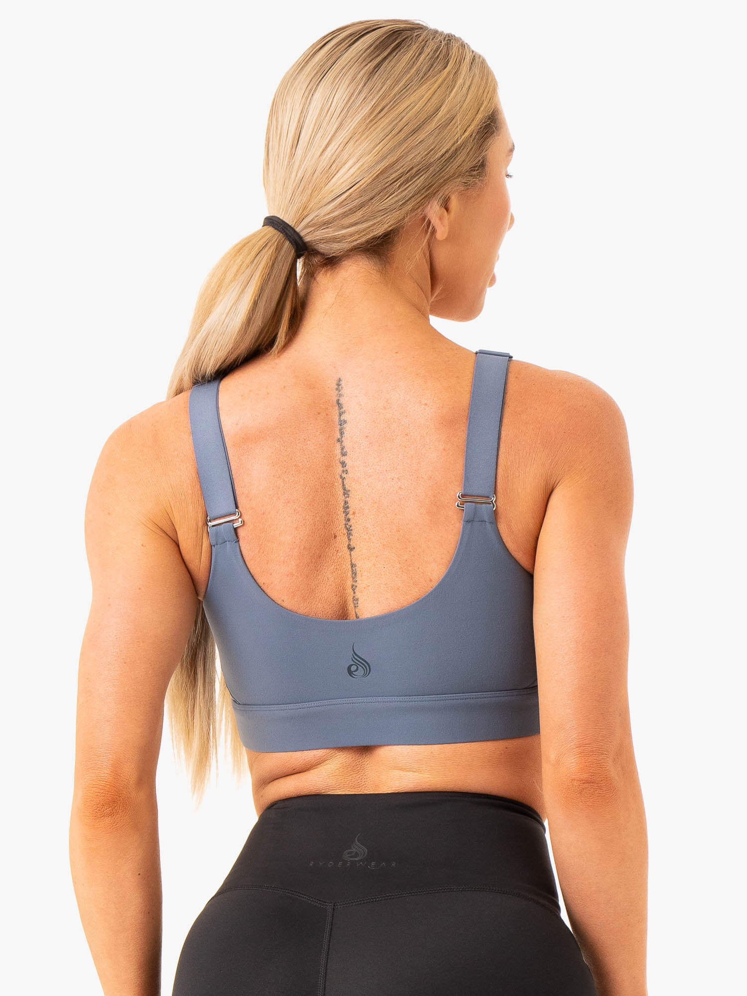 High Impact Sports Bra for Women - Steel Blue - Supportive Workout Bra for Running, Gym & High-Intensity Training