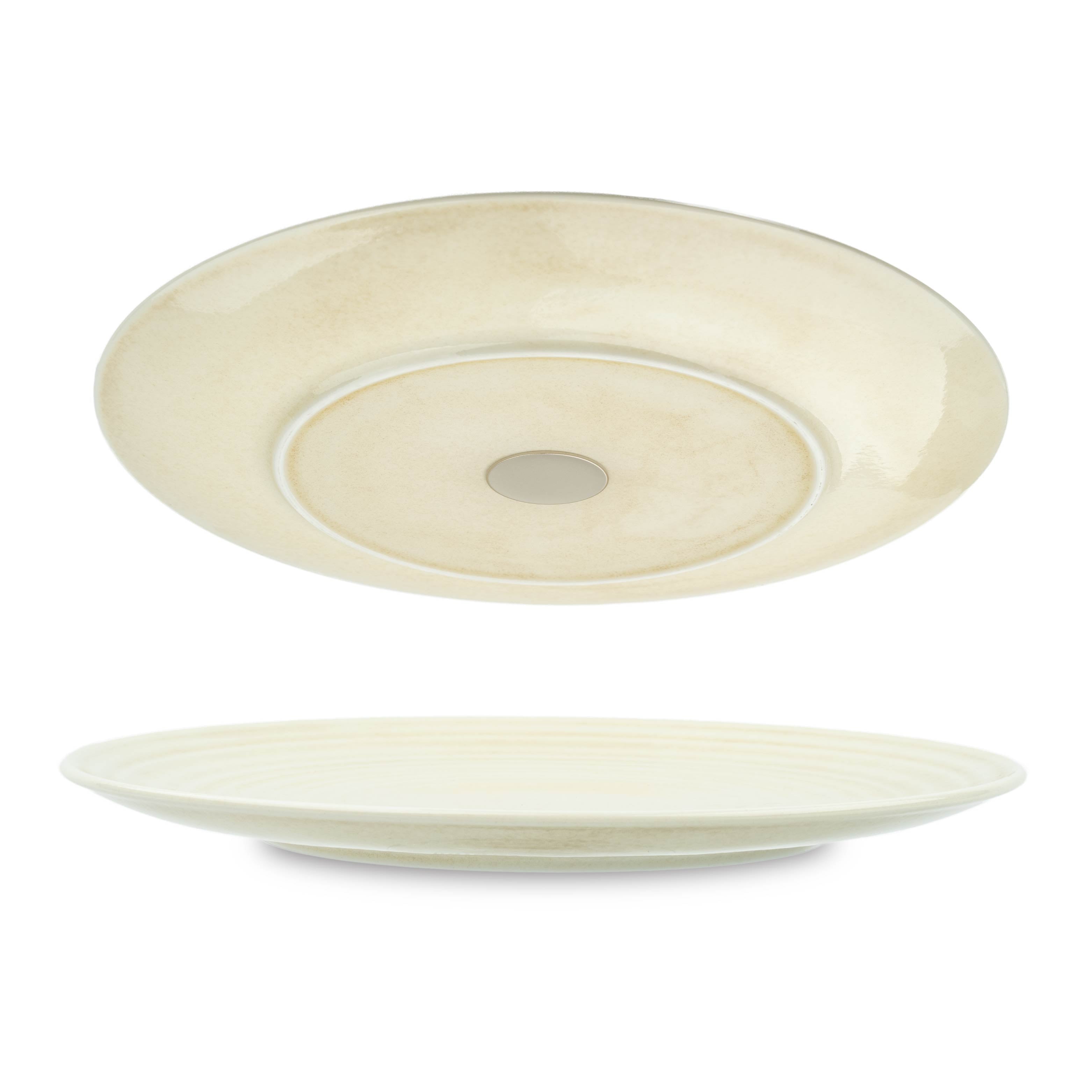 Premium Magnetic Porcelain Plate SAND - 26 cm Diameter, Elegant Dinnerware for Home & Restaurant Use