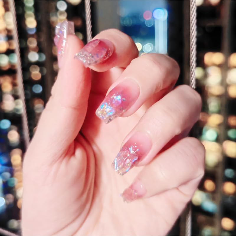 **Premium Reusable Press-On Nails – Handmade Square & French Tip Fake Nails (10pcs) with Jelly Adhesive Tabs, Nail File, Cuticle Stick & Storage Box – Perfect for Parties, Weddings & Everyday Glam**