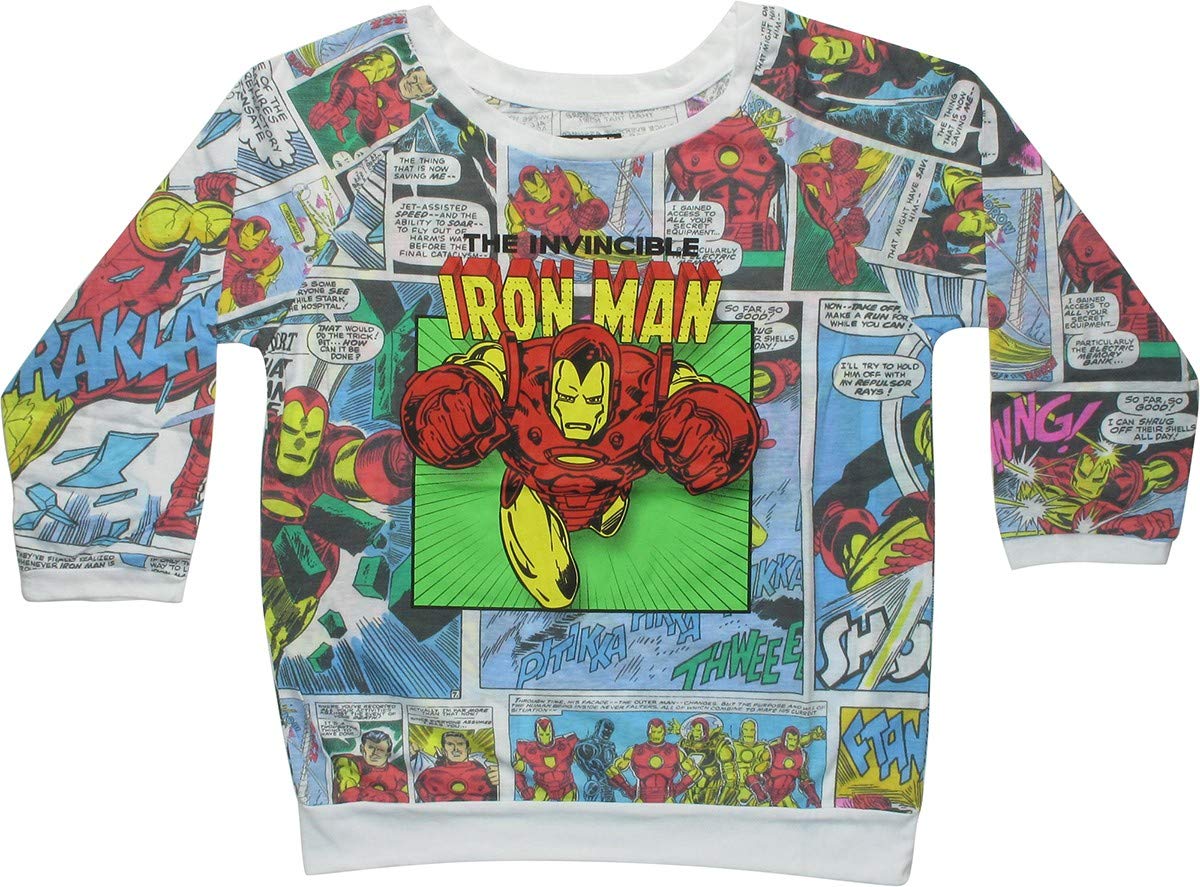 Marvel Iron Man Retro Comic Graphic Pullover Hoodie - Men's Vintage Superhero Sweatshirt for Casual Wear & Comic Con Cosplay