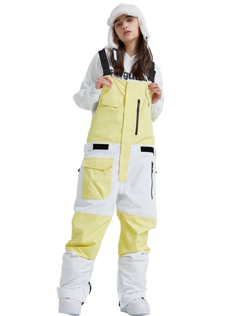 GS SNOWING Women's Waterproof Windproof Insulated Snow Bibs - Winter Ski Pants with Ripstop Fabric for Snowboarding & Outdoor Activities | Perfect for Skiing, Snowboarding & Cold Weather Adventures