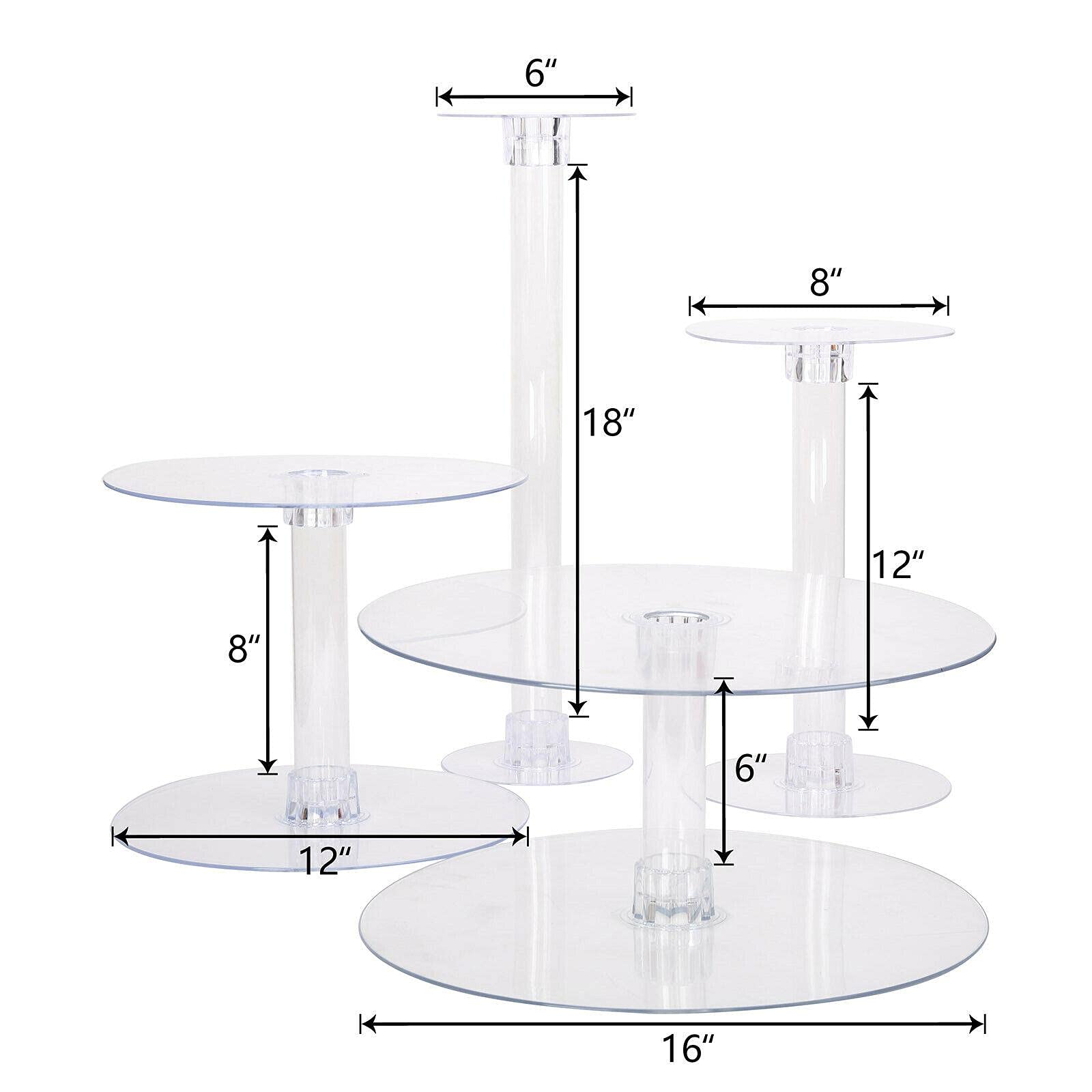 4-Tier Clear Acrylic Cake Stand 16