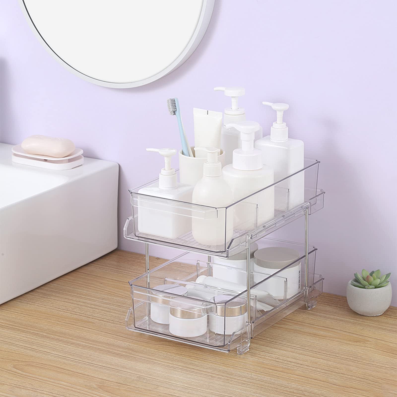 Stackable Acrylic Storage Box - Transparent Pantry Organizer for Kitchen & Table