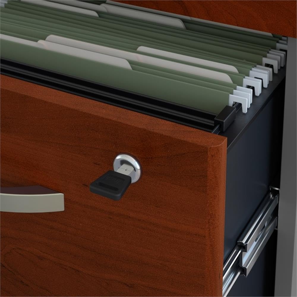 Bush Business Furniture Series C Office Desk Suite in Hansen Cherry Finish - Premium Home & Office Workstation for Productivity & Comfort