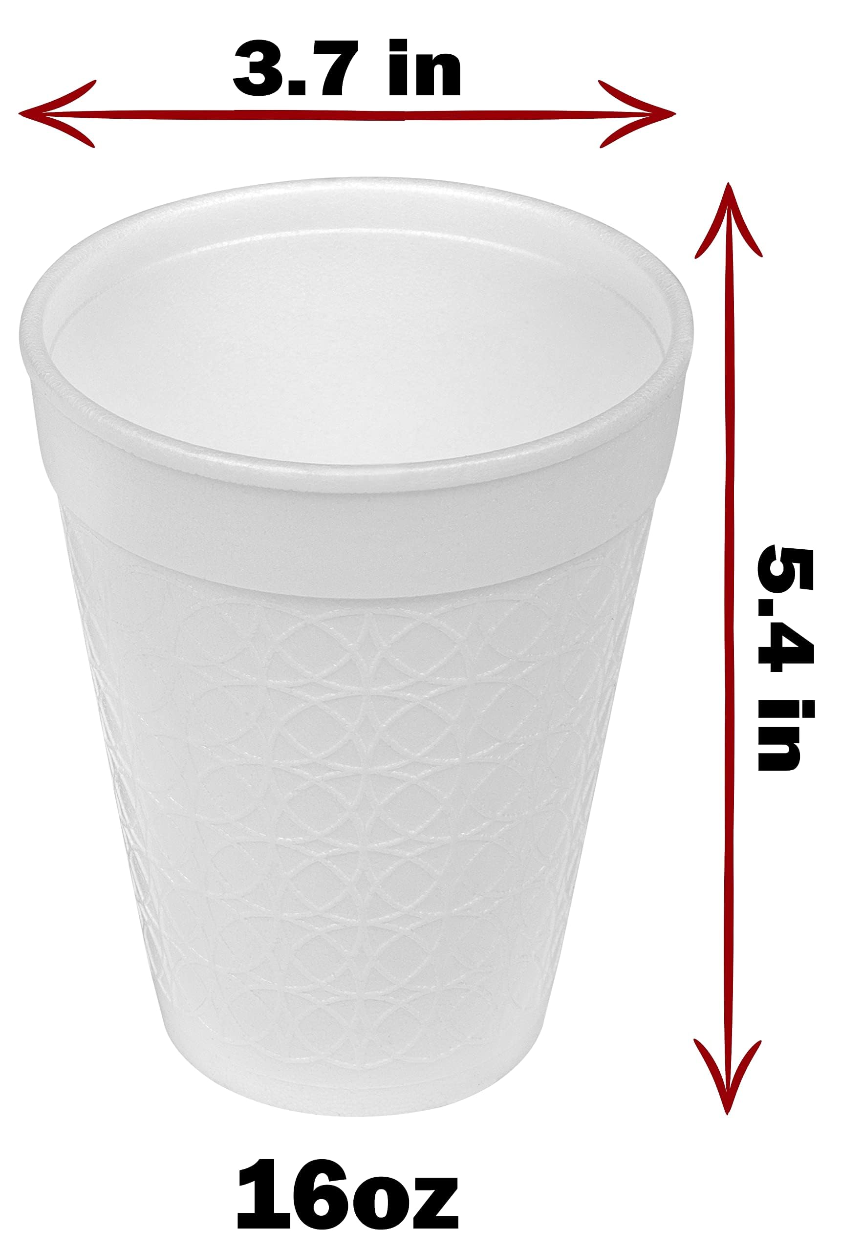FRAMO 16 oz Insulated Foam Cups - Disposable Coffee Cups for Hot & Cold Beverages, Party Supplies for Picnics, BBQs, Travel & Events - Lightweight & Durable Drinking Cups for Home, Office & Outdoor Use (16 Ounce)
