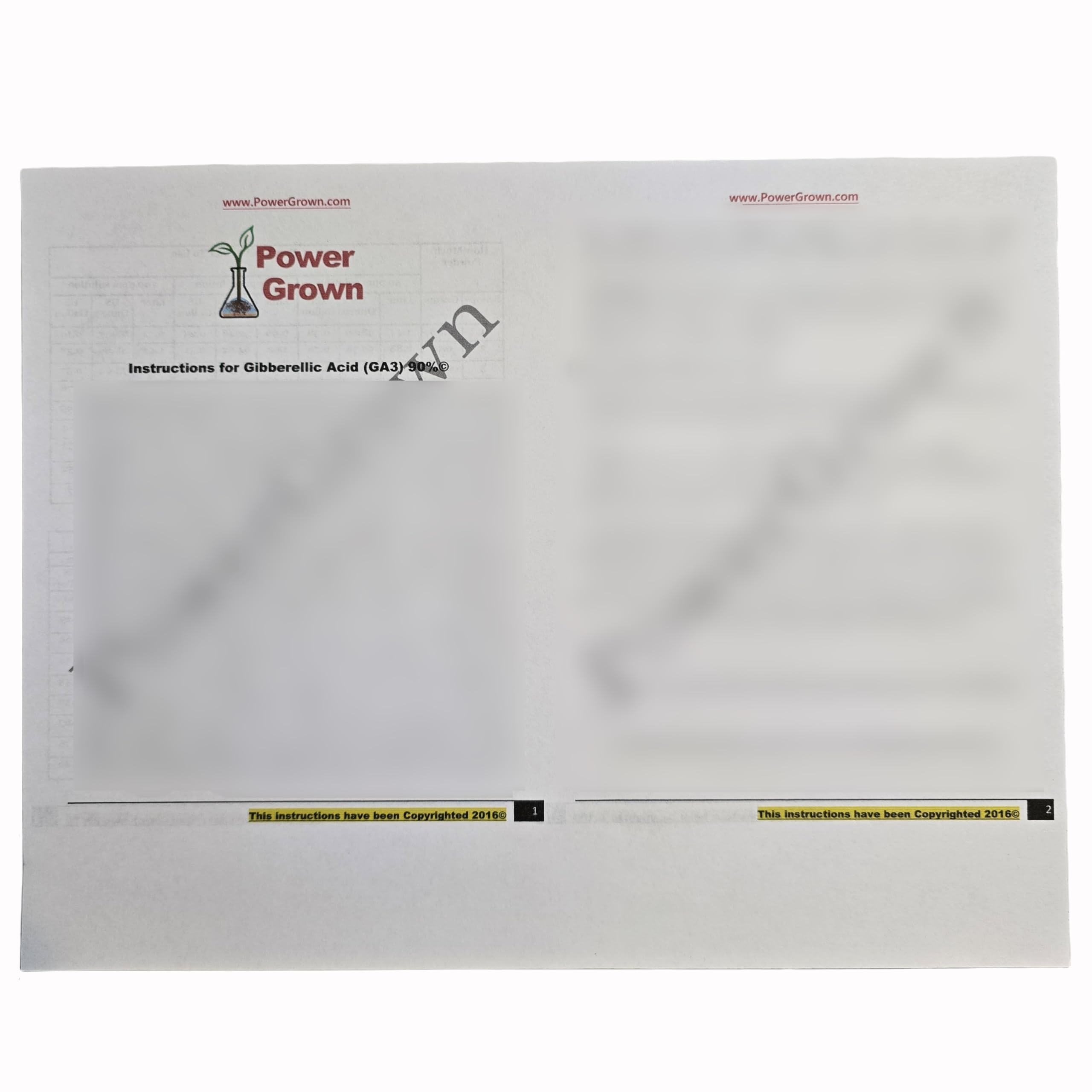 Gibberellic Acid GA3 90% 10g Plant Growth Hormone Kit with Measuring Scoop, Calculation Tables & Instructions - Ideal for Hydroponics, Gardening & Plant Propagation - Packaged by Power Grown