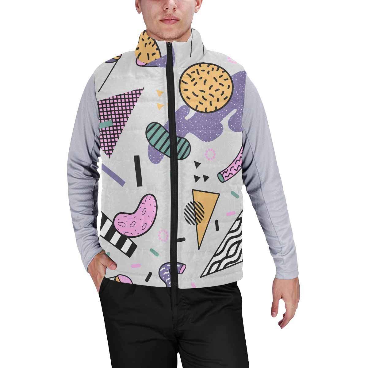InterestPrint Men's Sleeveless Stand Collar Vest - Warm Outdoor Fleece Lining, Hipster Boho Chic Style for Casual Wear, Hiking & Street Fashion