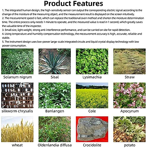 Hay Moisture Meter Tester - Digital Detector for Alfalfa, Pasture, Straw & Grass - Accurate Moisture Measurement for Farming, Forage & Animal Feed - Perfect for Agriculture, Livestock & Hay Storage