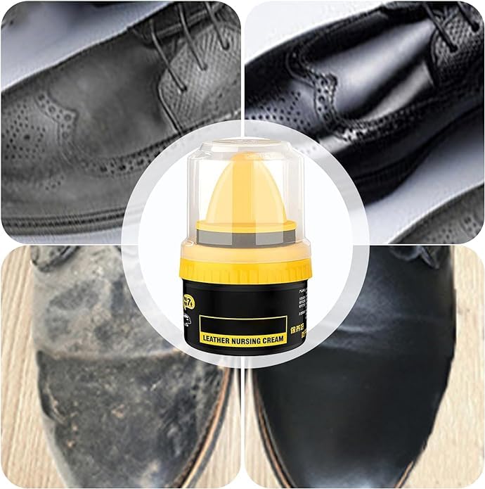 XAVRY Leather Repair Cream & Liquid Shoe Polish - Natural Leather Shine & Protection for Shoes, Bags & Furniture | Prevents Scuffs & Scratches | Includes Sponge Applicator | Perfect for Daily Shoe Care, Leather Maintenance & Restoration