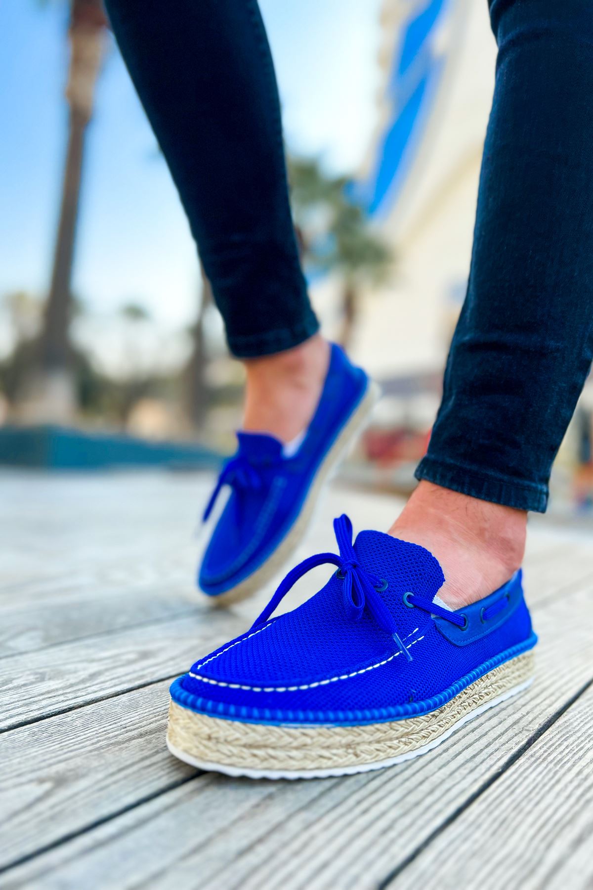 Men's CH311 Espadrille Shoes in Blue - Comfortable Casual Footwear for Summer, Beach, and Outdoor Activities