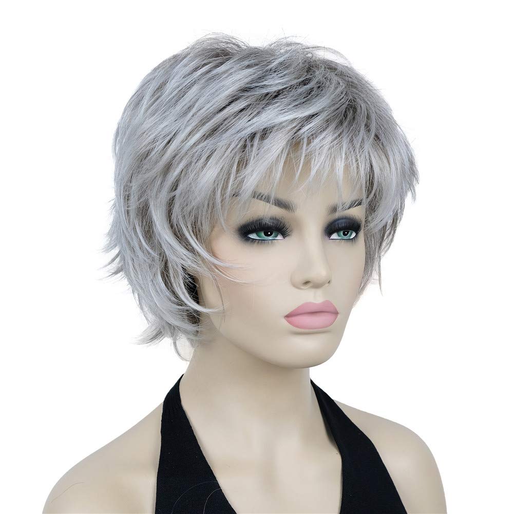 Stylish Short Layered Shaggy Synthetic Wig with Bangs for Women - Perfect for Cosplay, Halloween & Daily Fashion Looks