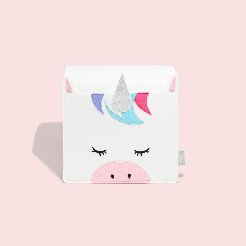 Lola The Unicorn Bed Pocket Organizer - Cute Unicorn-Themed Storage for Books, Toys & Essentials - Perfect for Kids Bedroom, Dorm Room & Sleepovers