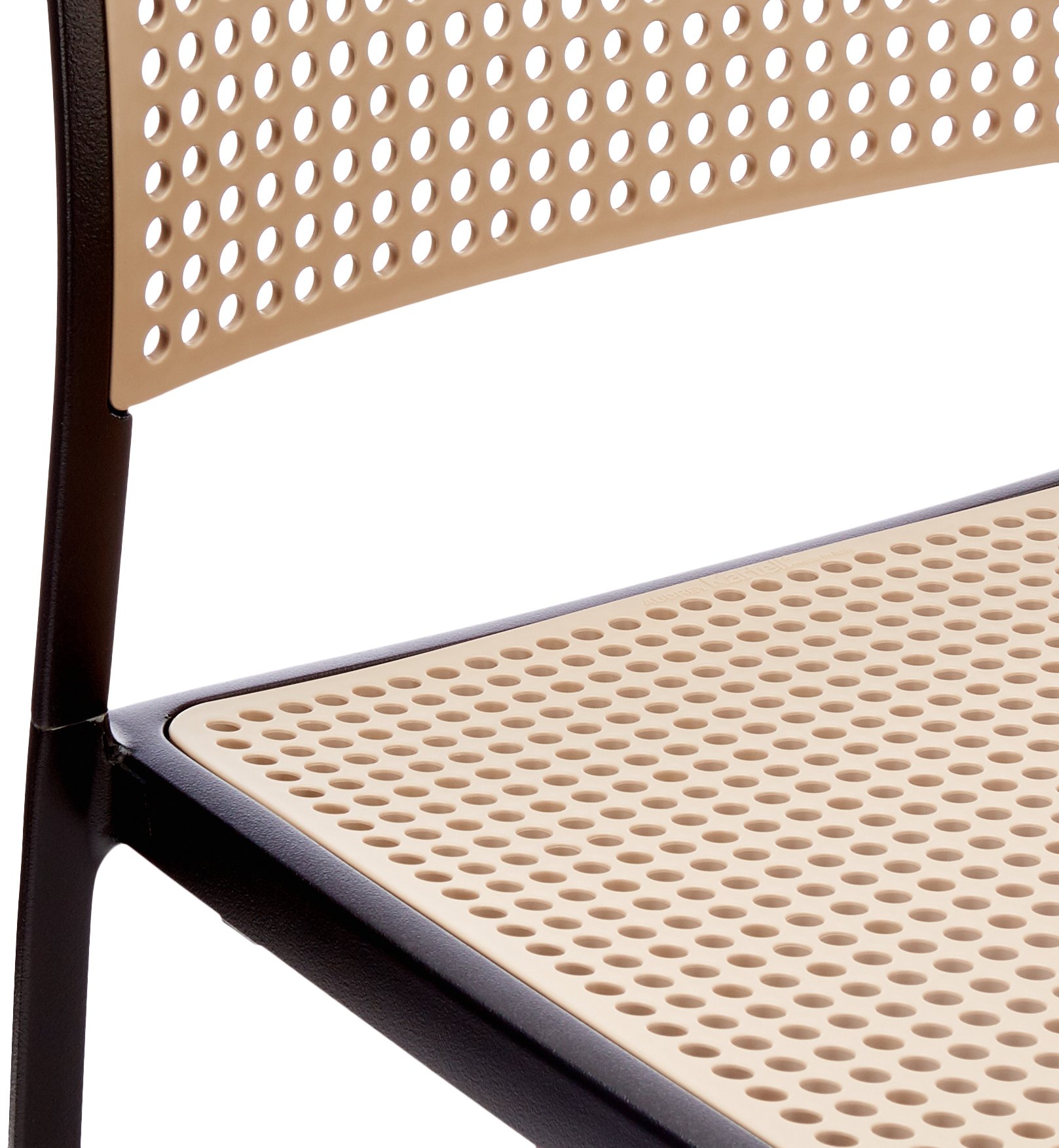 Kartell Audrey Chair by Piero Lissoni - Set of 2 - Powder-Coated Aluminum in Black/Sand - Modern Dining & Lounge Seating for Home & Office
