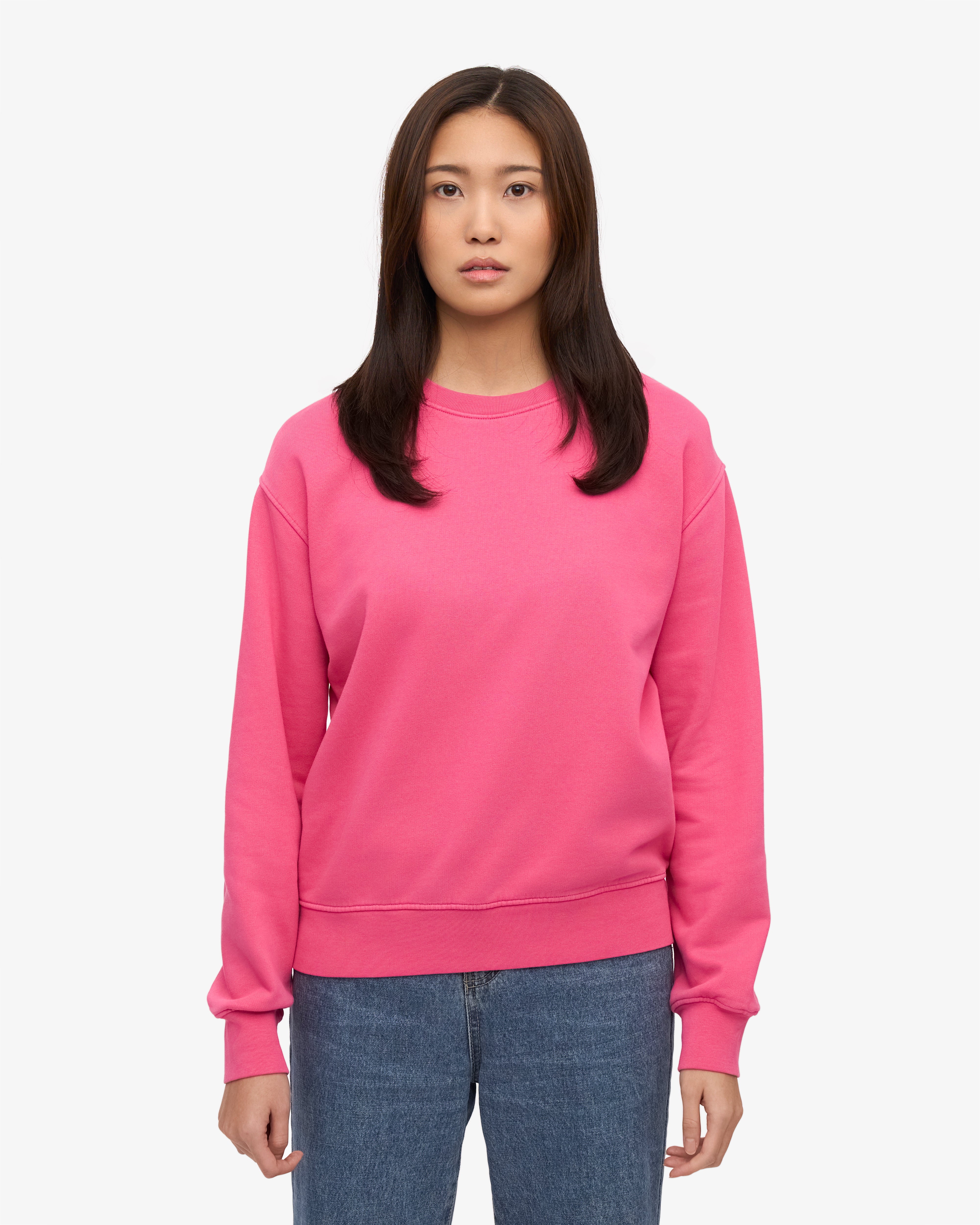 Organic Cotton Women's Classic Crew Neck T-Shirt - Bubblegum Pink | Soft Casual Tee for Everyday Wear, Workouts & Layering