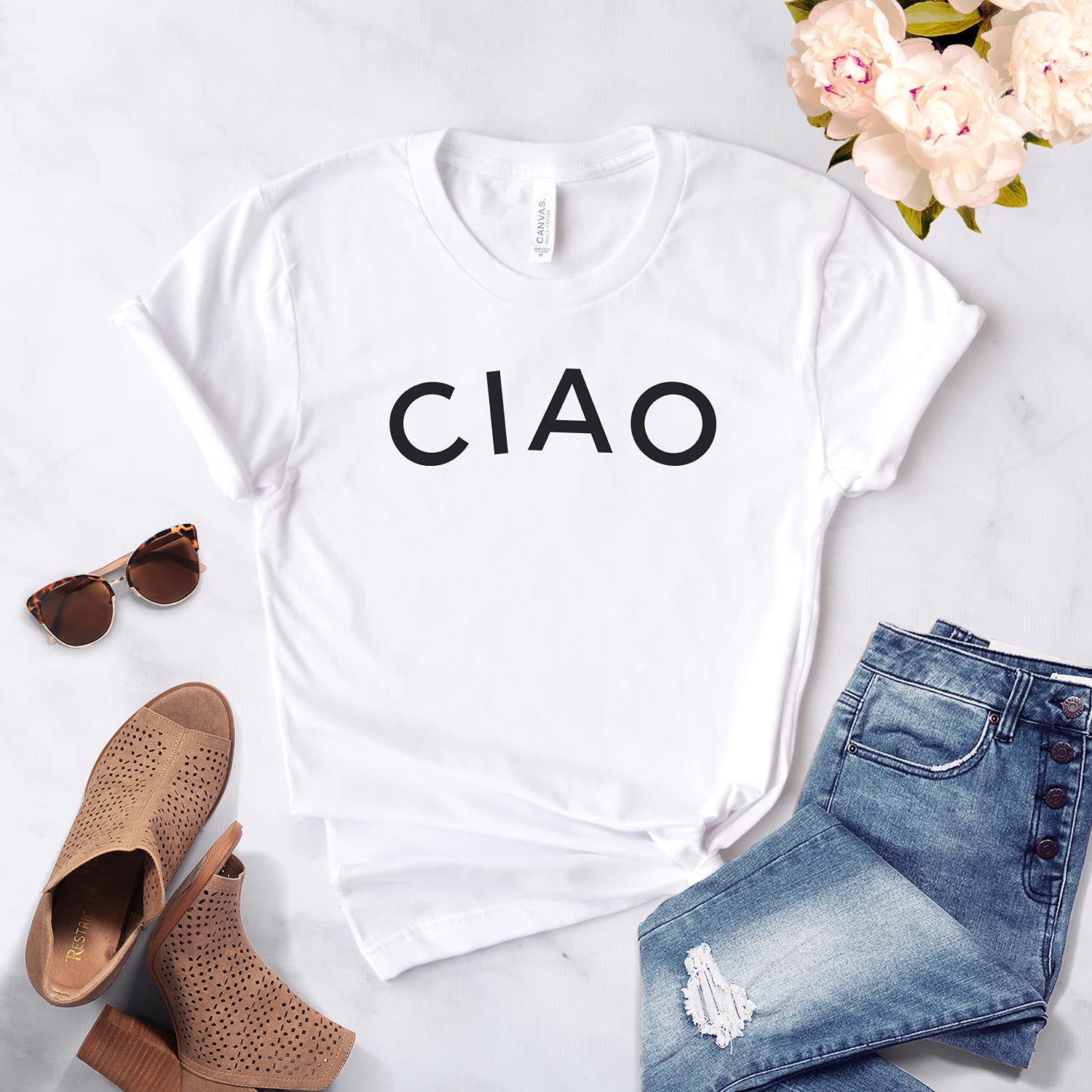 Ciao Shirt - Italian Graphic Tee with 'Ciao' Print - Rome & Italy Inspired Unisex T-Shirt - Softstyle Comfort Fit - Perfect for Travel, Gifts & Italian Culture Lovers