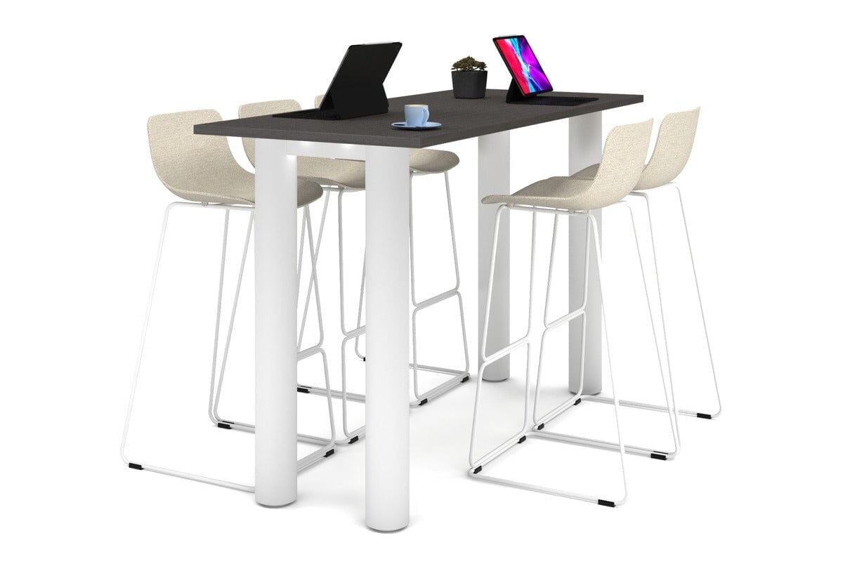 Quadro Cylinder Legs Counter Table - 1800L x 700W Modern Kitchen Island with Sturdy Metal Base | Perfect for Small Space Dining, Breakfast Nook & Home Bar Setup