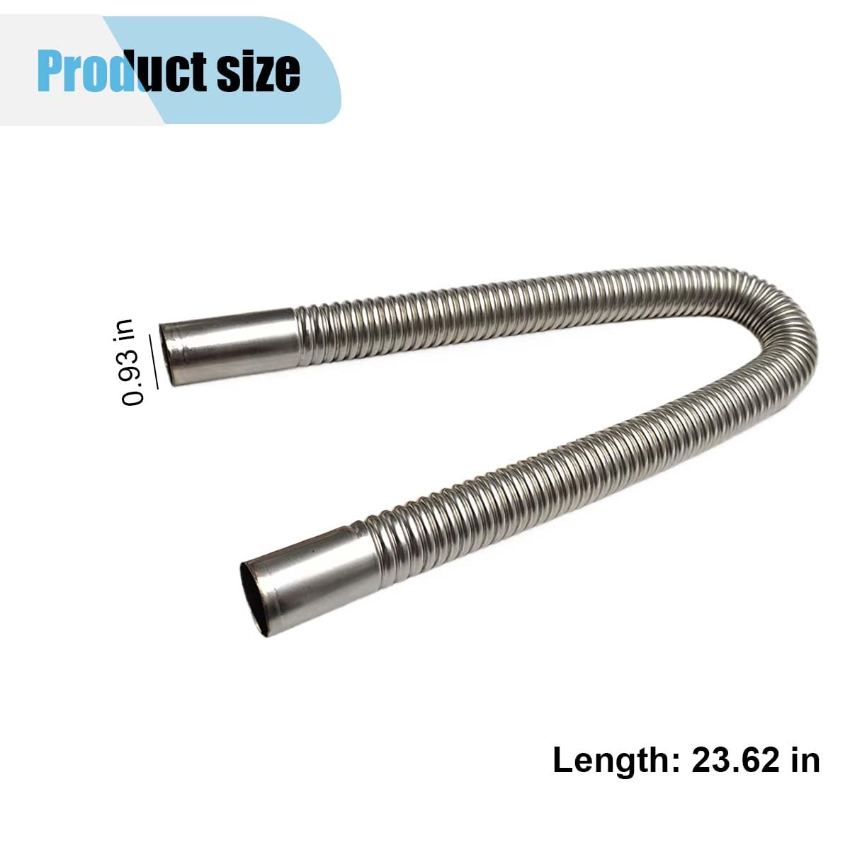 23.6 Inch Stainless Steel Exhaust Hose for Diesel Heaters - Flexible 1