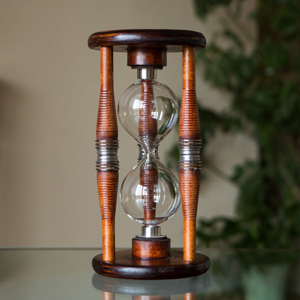 Antique Bobbin Hourglass Urn - Vintage Home Decor for Living Room, Bedroom, or Office - Perfect for Farmhouse, Rustic, and Classic Interior Design Styles