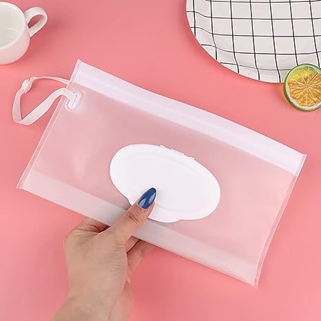 Portable Baby Wipe Travel Case - Refillable Moist Wipes Holder for Diaper Bags & On-the-Go | Keeps Wipes Fresh & Moist | Perfect for Travel, Stroller, Car & Diaper Changing