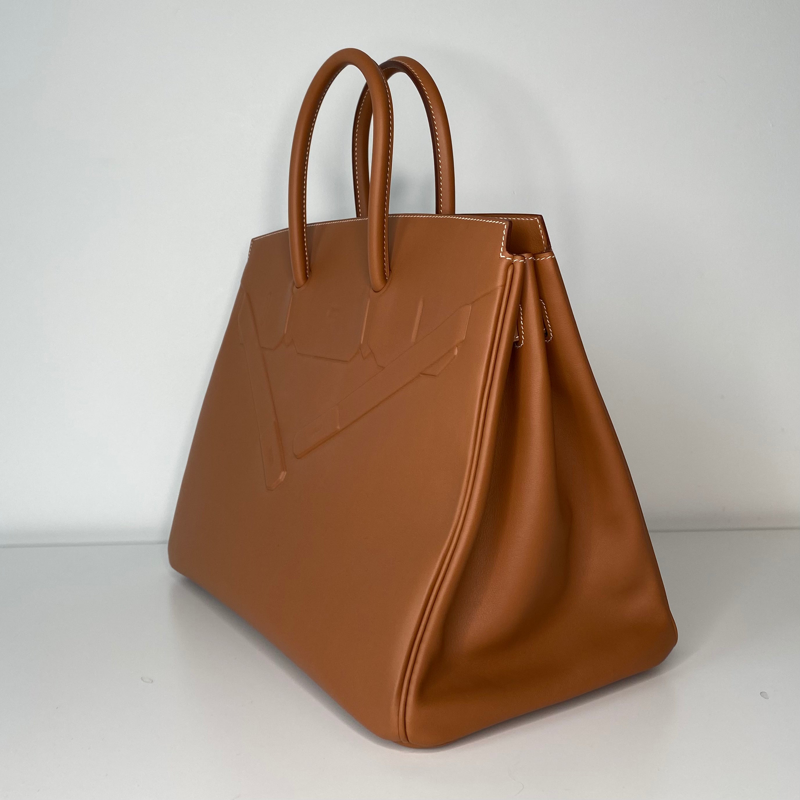 Authentic Hermès Birkin 35 Handbag in Shadow Gold with Palladium Hardware - Luxury Tote for Work, Travel & Special Occasions