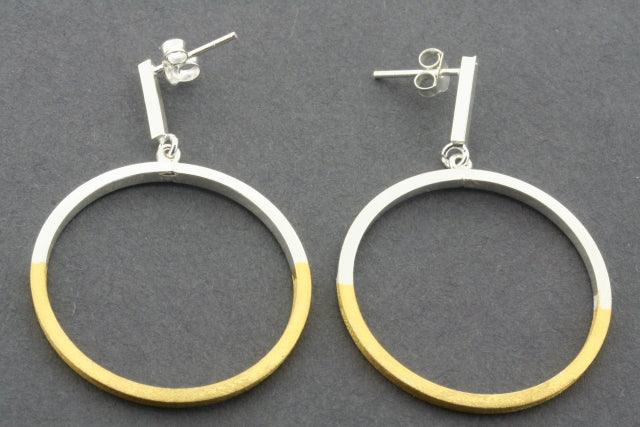 Gold Plated Deco Bar and Hoop Earrings - Elegant Dangle Earrings for Women, Perfect for Parties, Weddings, and Everyday Wear