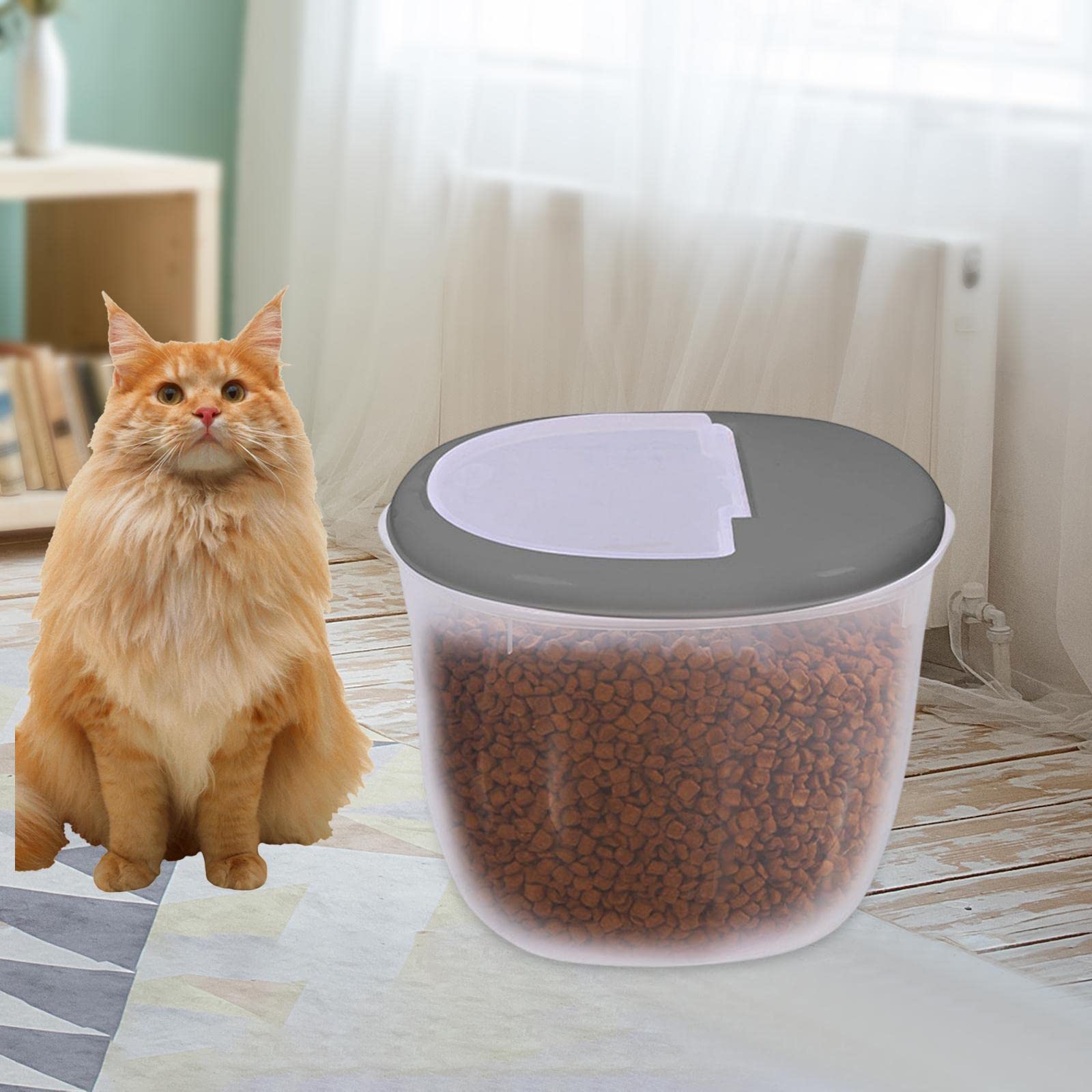 Enakshi® Large Pet Food Storage Container with Lid - 50LBS Capacity Airtight Dog & Cat Food Bin for Dry Food, Baking Supplies & Rice - Gray | Perfect for Kitchen, Pantry & Pet Feeding Areas | Dishwasher Safe & BPA Free