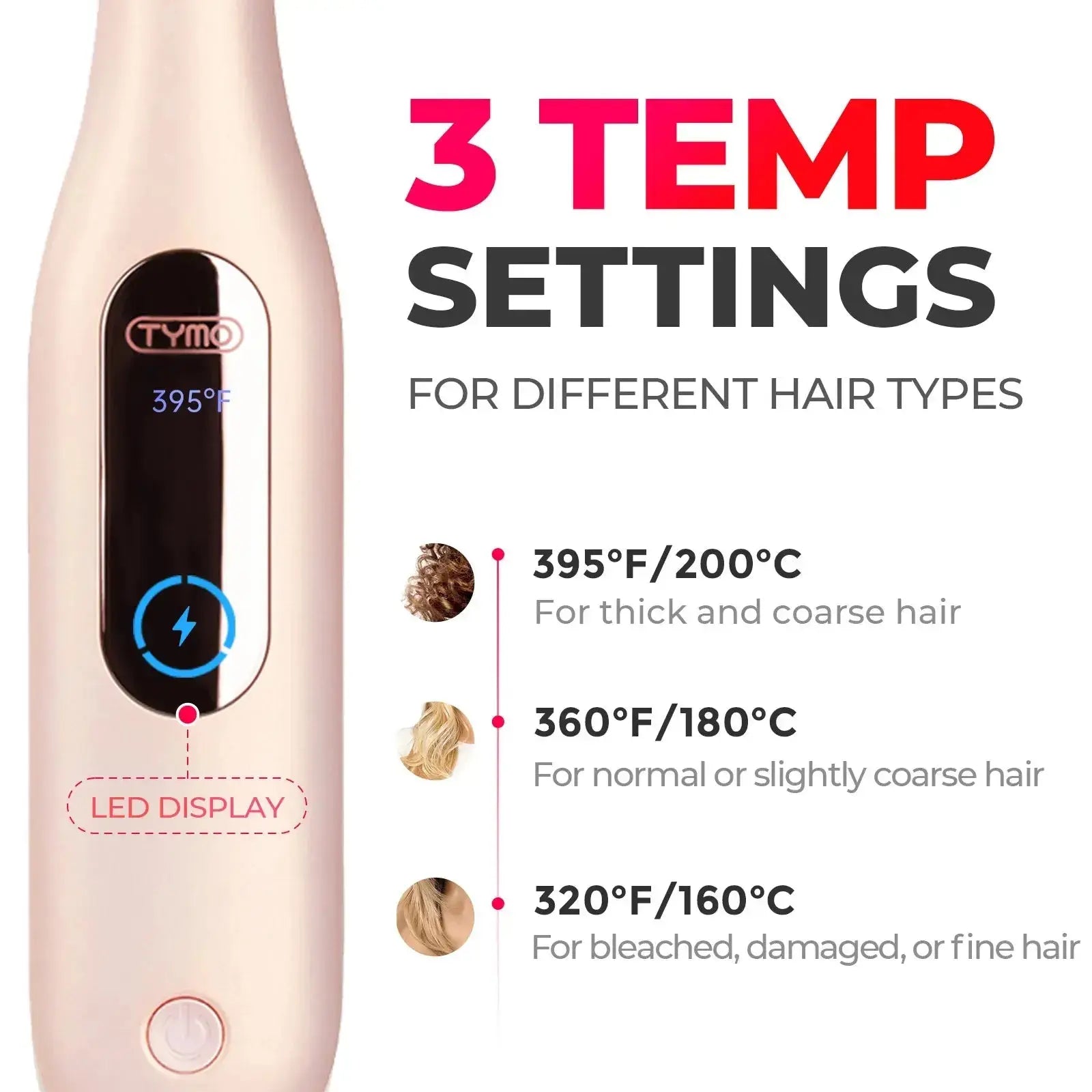 TYMO Clamgo Hair Straightener Brush - 2-in-1 Flat Iron & Styler for Frizz-Free, Smooth Hair at Home or Salon | Perfect for Travel, Daily Styling & Professional Use