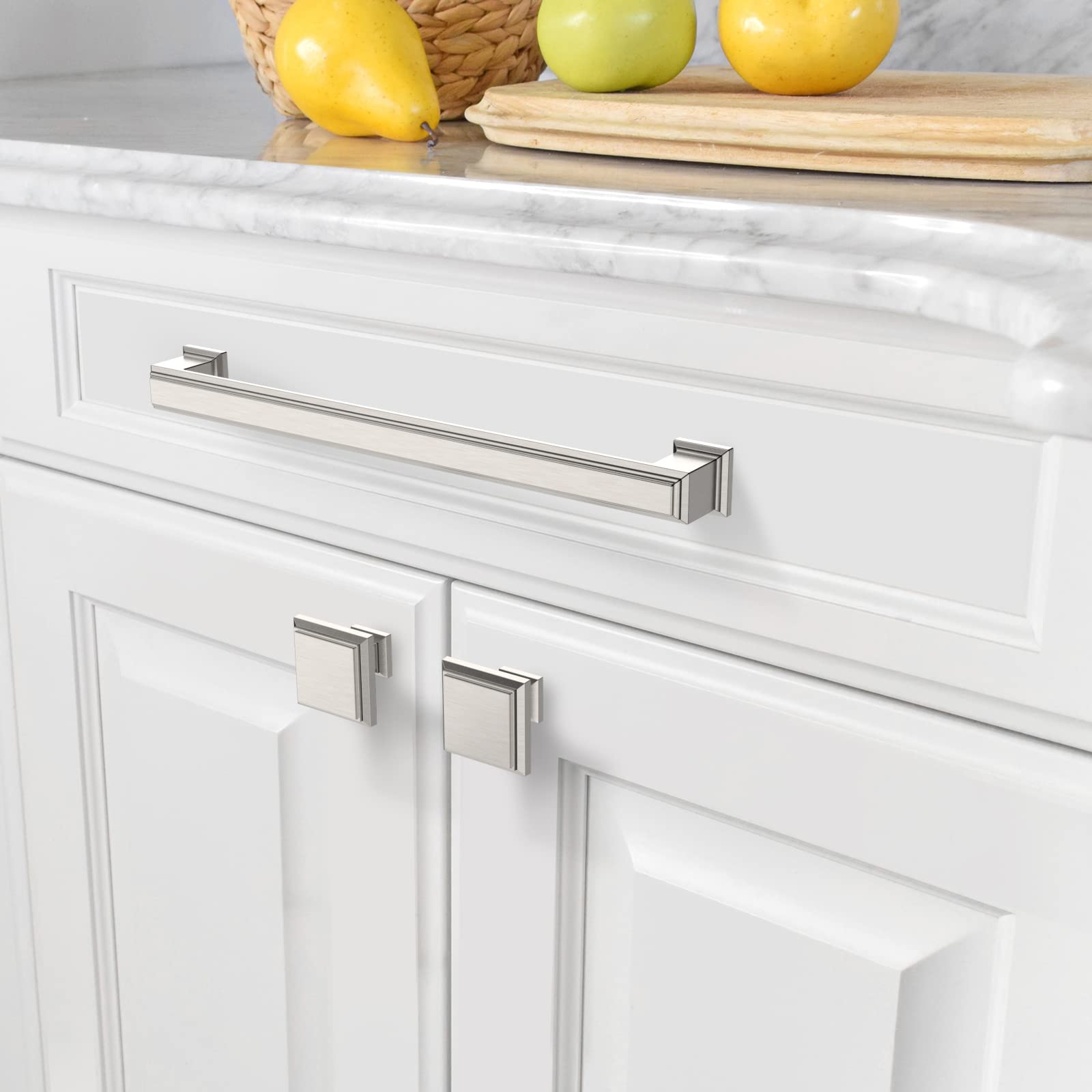 Amerdeco 6 Pack Brushed Nickel Cabinet Pulls 7.5 Inch for Kitchen & Bathroom