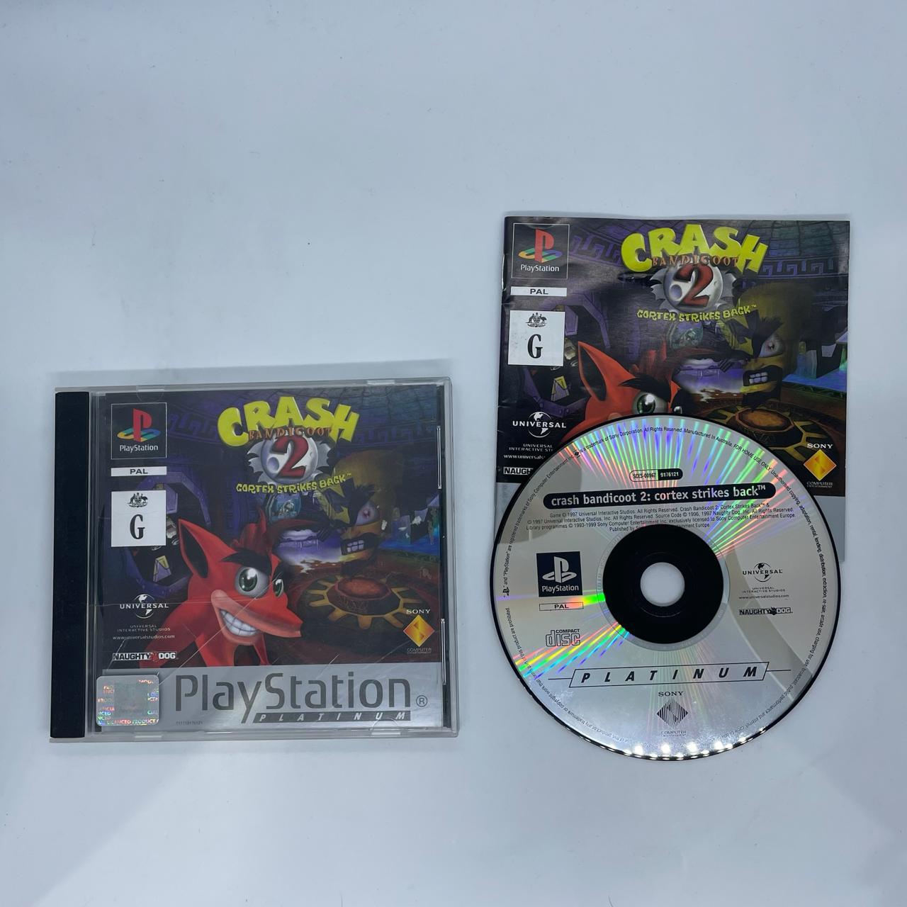 Crash Bandicoot 2: Cortex Strikes Back - PS1 Playstation 1 Game with Original Manual (PAL Version) - Classic Platformer Game for Retro Gaming Enthusiasts & Collectors