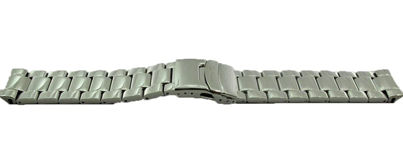 22mm Silver Stainless Steel Watch Band Replacement for Tyler Watches - Durable & Adjustable for Men & Women | Perfect for Casual, Office & Formal Wear