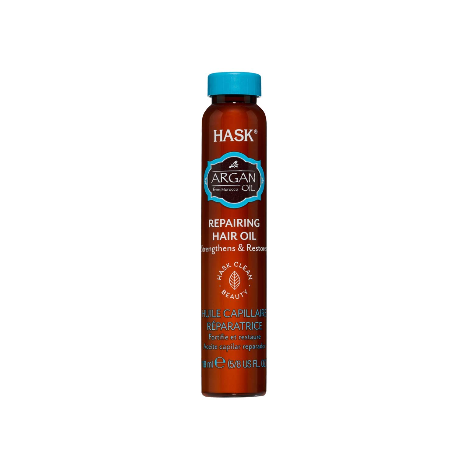 HASK Argan Oil Repairing Hair Oil 18ml - Strengthens & Restores Dry, Damaged Hair | Moroccan Argan Oil Treatment for Split Ends & Frizz | Perfect for Daily Hydration & Salon-Quality Shine