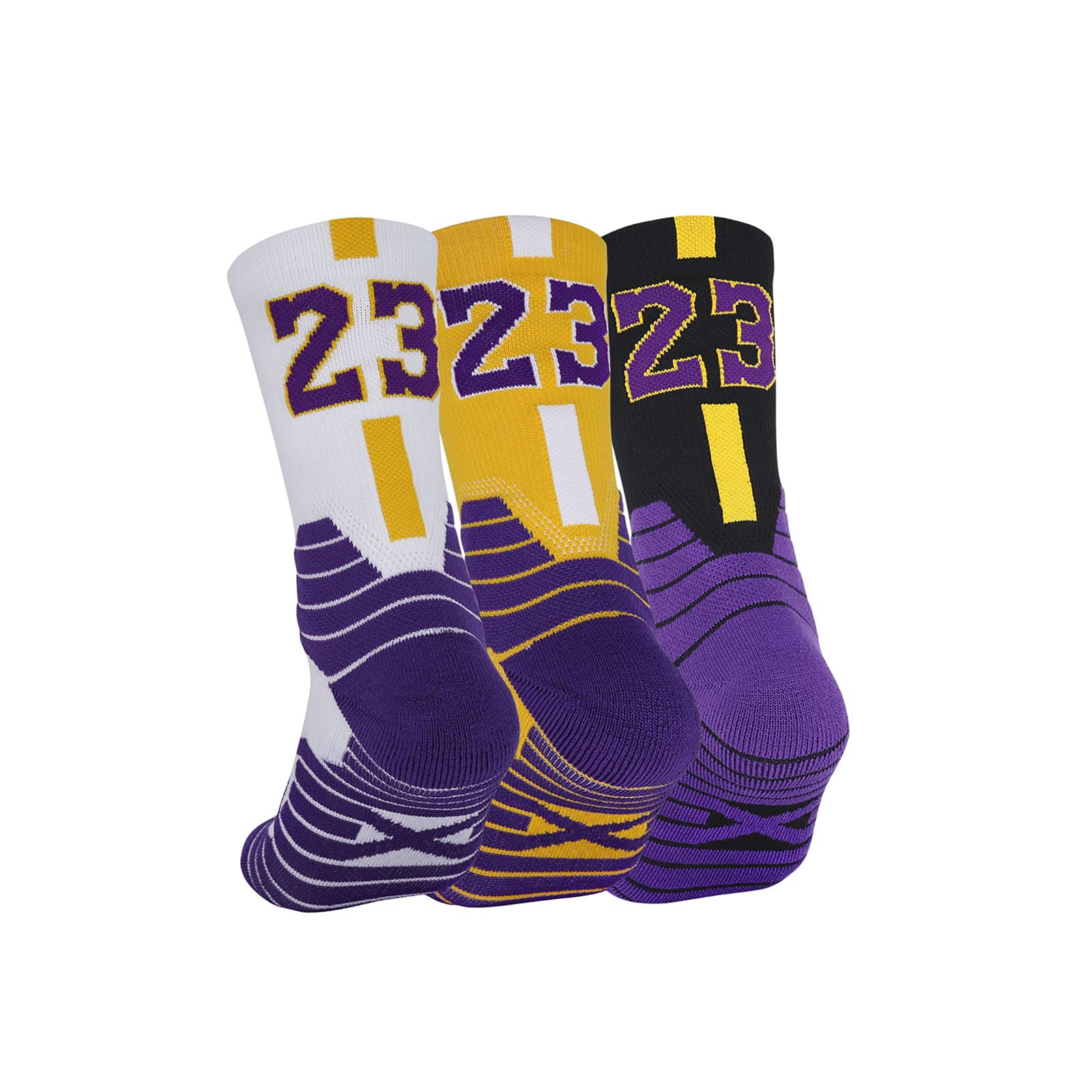 **3 Pairs Basketball Socks for Men - 3D Ankle Support & Compression Cushion Athletic Socks - Perfect for Sports, Running, and Gym Workouts**