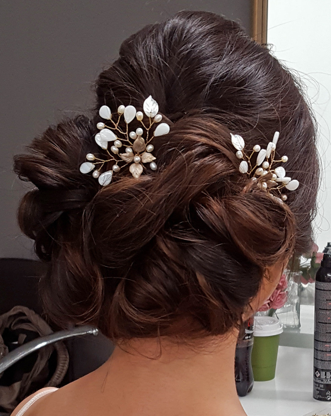 Elegant Bridal Hairpins - Haruko Pins by Stephanie Browne for Wedding, Prom & Special Occasions | Handcrafted Hair Accessories for Brides & Bridesmaids