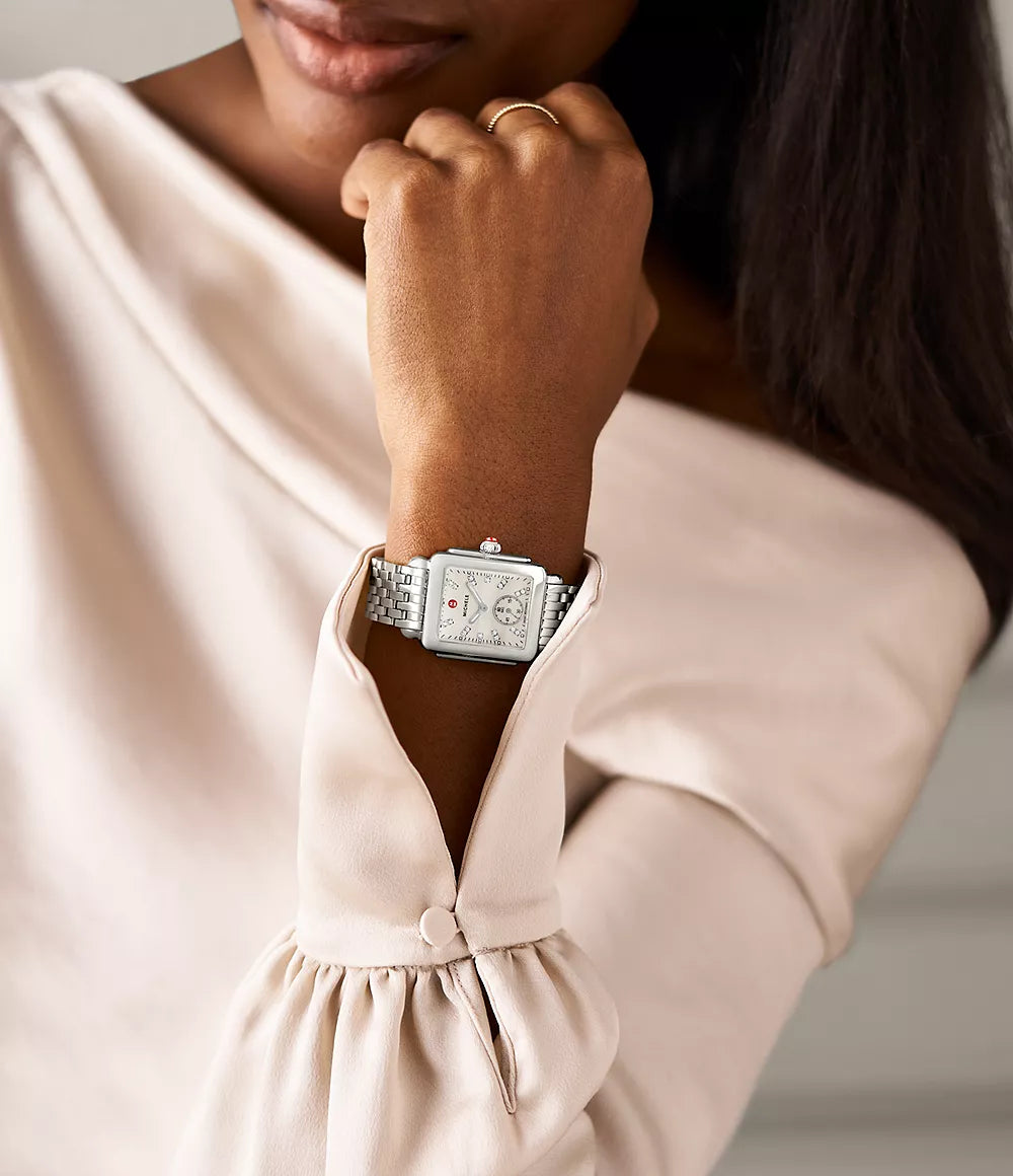 Stylish Deco Mid Stainless Steel Diamond Dial Watch for Women - Perfect for Business, Party & Everyday Wear