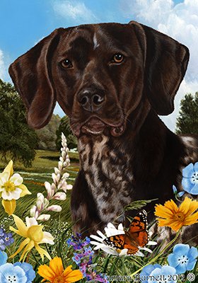 Best German Shorthaired Pointer Summer Flowers Large Outdoor Flags - Perfect for Garden Decor, Yard Parties & Seasonal Home Decoration