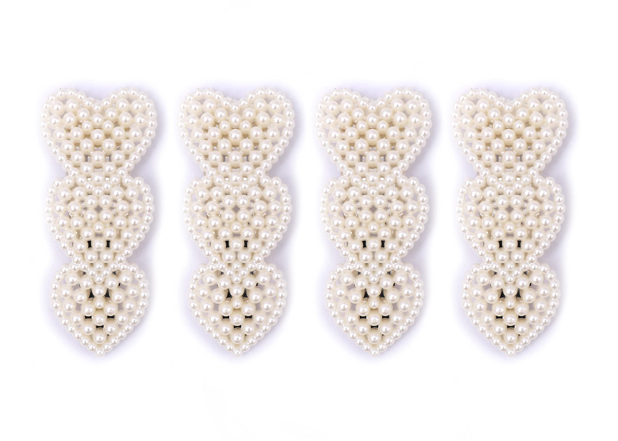 Elegant Korean Heart Design Pearl Hair Clip Set for Women - 4PCS Snap Hair Barrettes & Hairpins - Perfect for Weddings, Parties & Everyday Styling